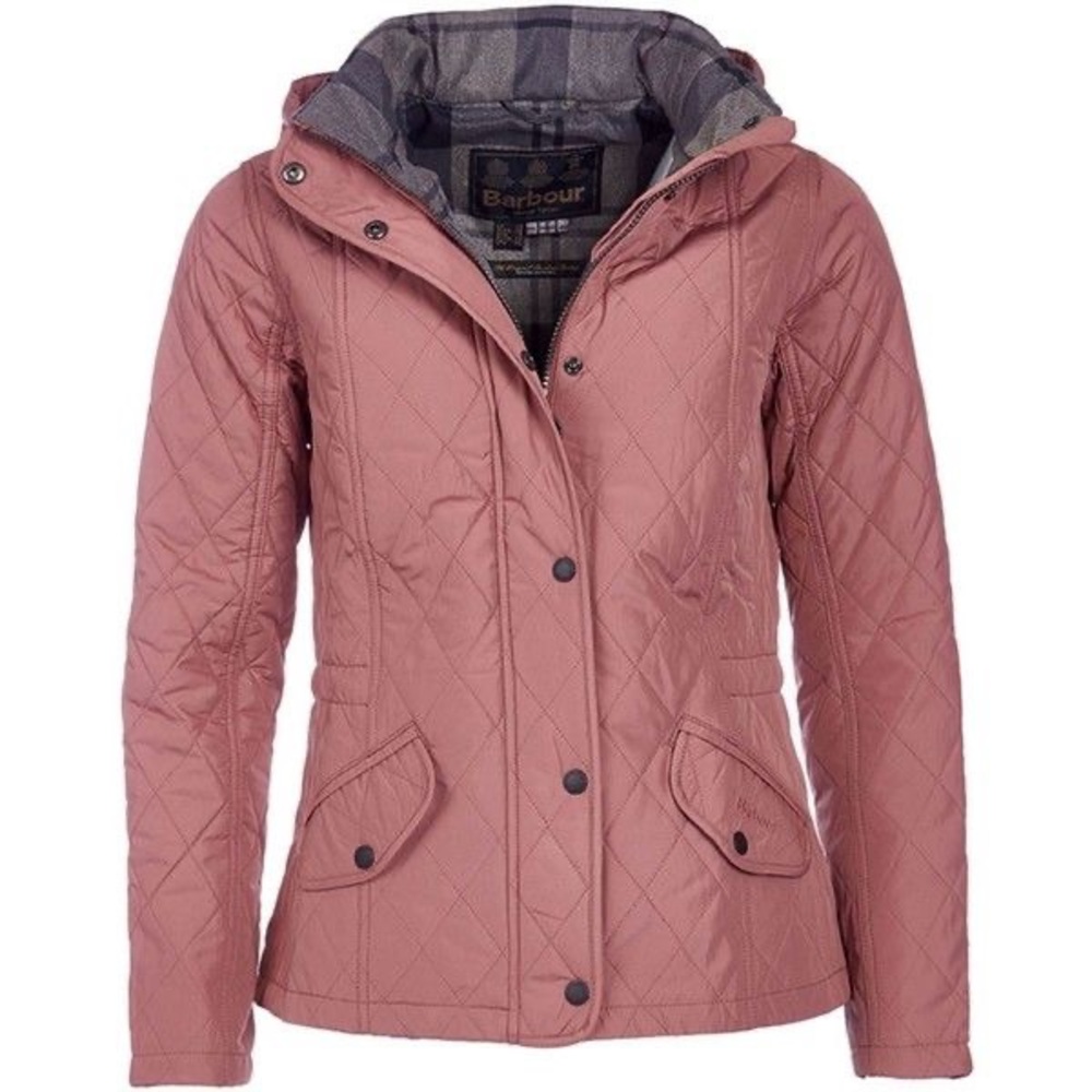Barbour Millfire Hooded Quilted Jacket - Old Rose